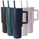thumbnail image 1 of Vaso simple y moderno de 40 oz con asa y tapa con pajita, botella de agua de acero inoxidable reutilizable aislada, taza de viaje, taza de café helado, regalo para mujeres, yo, 1 of 5