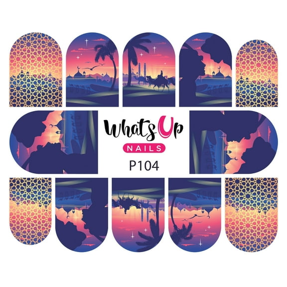 Whats Up Nails P104 Arabian Desert Water Decal Sliders for Nail Art Design