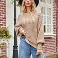 thumbnail image 5 of Lovskoo 2024 Sweaters for Women Winter Trendy Long Sleeve Round Neck Loose Fitting Pullover Sweater Khaki, 5 of 7