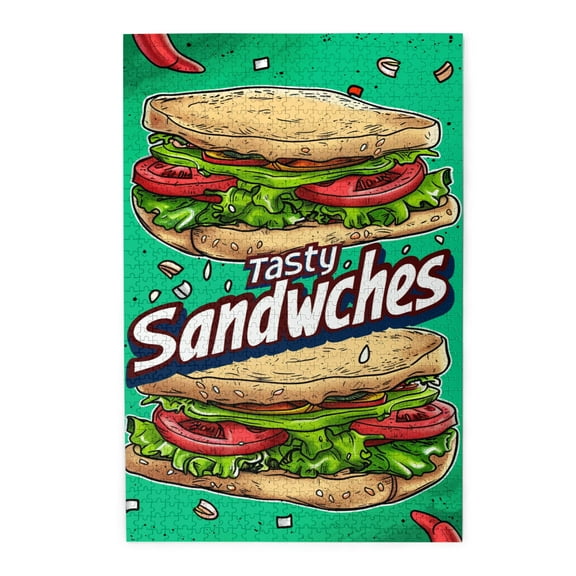 1000 pcs Tasty Sandwich 1000 piece puzzle for adults,Unique and Beautiful Design,Classic Sandwich Wooden Puzzles 1000 Piece,Challenging Brain Exercise,for Food & Puzzle Lovers,Stress relieving puzzle