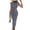 Blue, variant on Womens Summer Maxi Dress Crewneck 1/4 Sleeve Bodycon Casual Sundress Striped Side Tie Knot Office Dress Multi-Color Available