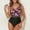Black womens swimsuits, variant on Womens Swimsuits Pimelu Bathing Suit for Women One Piece Swimsuit Womens High Waist Bathing Suit Beach Party Tie Front Ruffle Layer Modest Swimsuits Ladies Girls Floral Print Tankini Swimwear