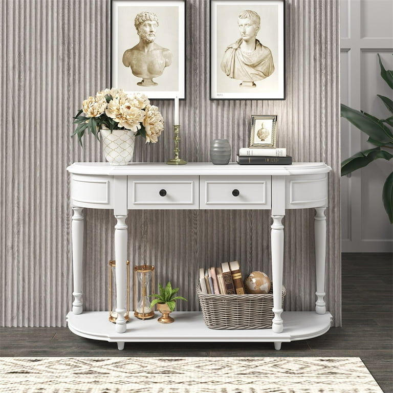Retro Circular Curved Console Table Beautiful Entryway Table