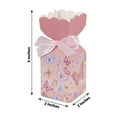 thumbnail image 3 of Efavormart 25 Pack Pink Floral Top Party Favor Boxes With Butterfly Print, Cardstock Paper Candy Gift Boxes With Satin Ribbons - 2"x5", 3 of 10