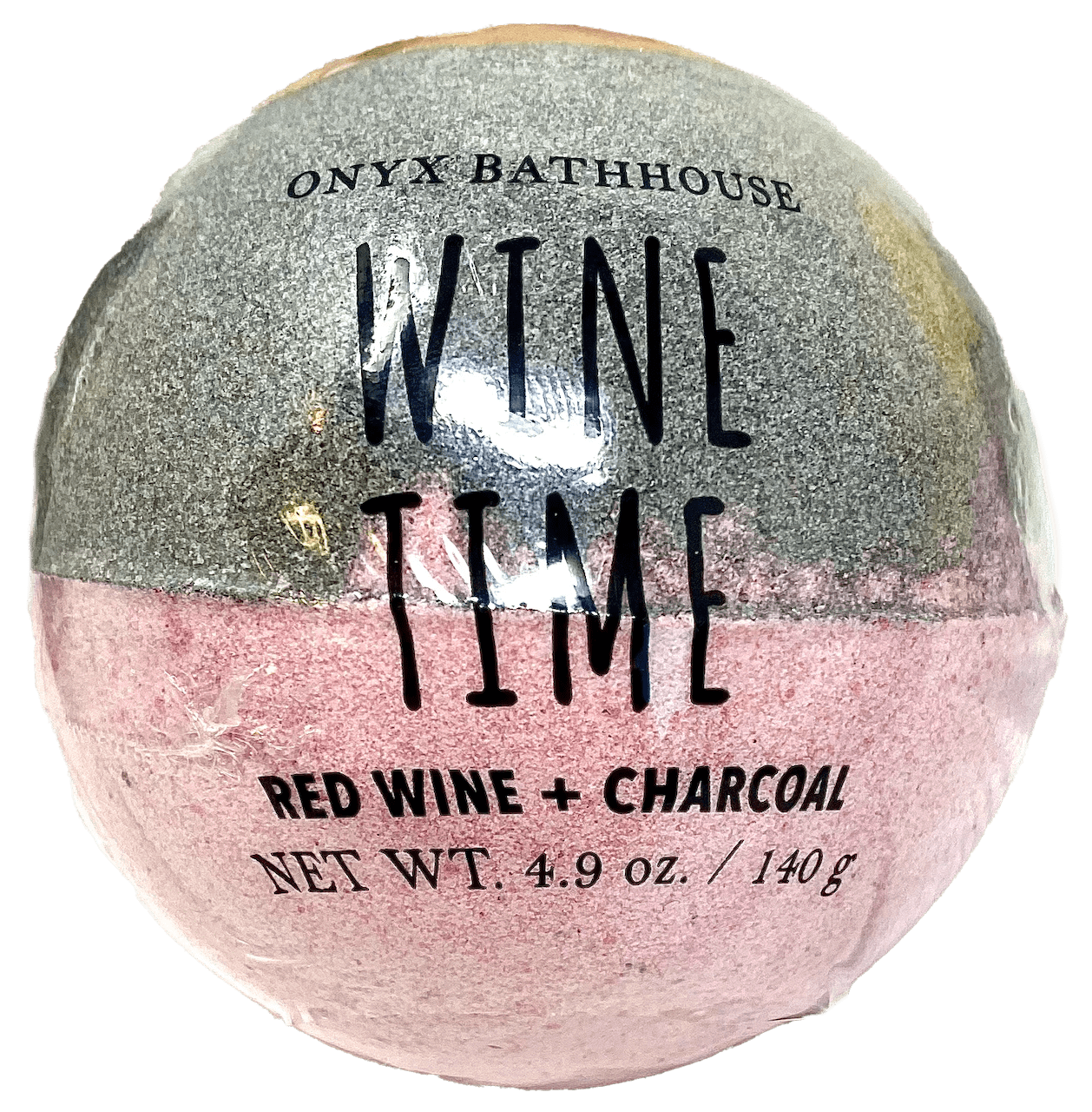 Onyx Bathhouse Wine Time Red Wine & Charcoal Bath Bomb, 4.9 oz