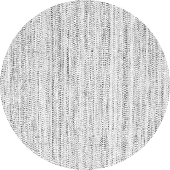 Ahgly Company Indoor Round Solid Gray Modern Area Rugs, 3' Round