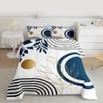 thumbnail image 2 of Castle Fairy Minimalism Stripes Full Size Comforter Sets,Tree Leaves Bedding Sets, 2 of 8