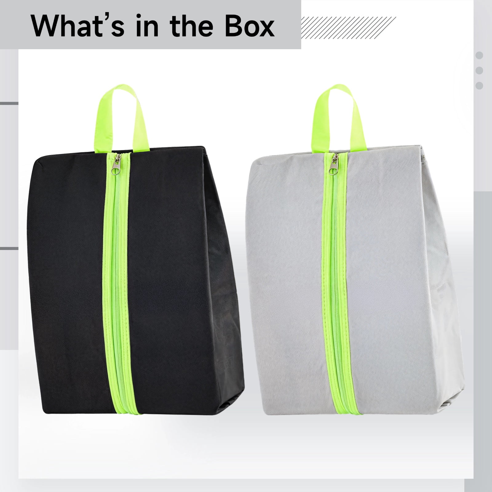 2 Pcs Waterproof Travel Shoe Bag, Sports & Golf Shoe Bags with Smell-Proof Function, Large Capacity, Foldable Design, Long-lasting Oxford Fabric, Includes Handle for Easy Carrying