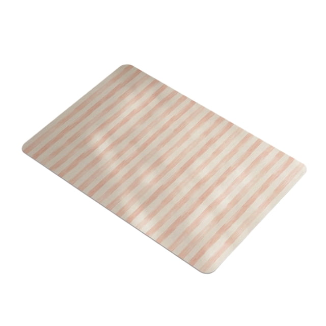 Diatomaceous Earth Bathroom Mat 60 cm x 40 cm Striped Pattern Polyester Quick Drying Stain Resistant Wear Resistant Non Slip