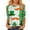 C#Green, variant on Funny St Patricks Day Shirt Women Crew Neck 3/4 Sleeve Top Clover Print Shirt Irish Green Blouse Casual Loose Fit Tees Tops