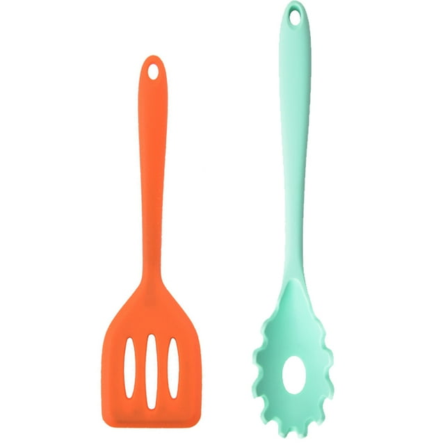 Utensilios de cocina antiadherentes del silicón de 2 piezas, artilugios de cocina, sistema resistente al calor