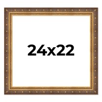24x22 Frame Vintage Gold Solid Wood Picture Frame | 2.5 Inch Moulding Width | Ornate Bronze Museo