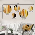thumbnail image 4 of Designart "Foliage with Golden Geometric Elements II" Leaves Round Wall Art Set Of 5 - Gold Traditional Living Room Wall Metal Art Set, 4 of 6