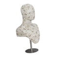 thumbnail image 4 of Voxware Wig Display Stand Mannequin Head Bust Hat Rack Linen Metal Adjustable Multipurpose Stable Base with Shoulder Insertable Pins Jewelry Organizer Suitable for stores shopping Multicolor, 4 of 8