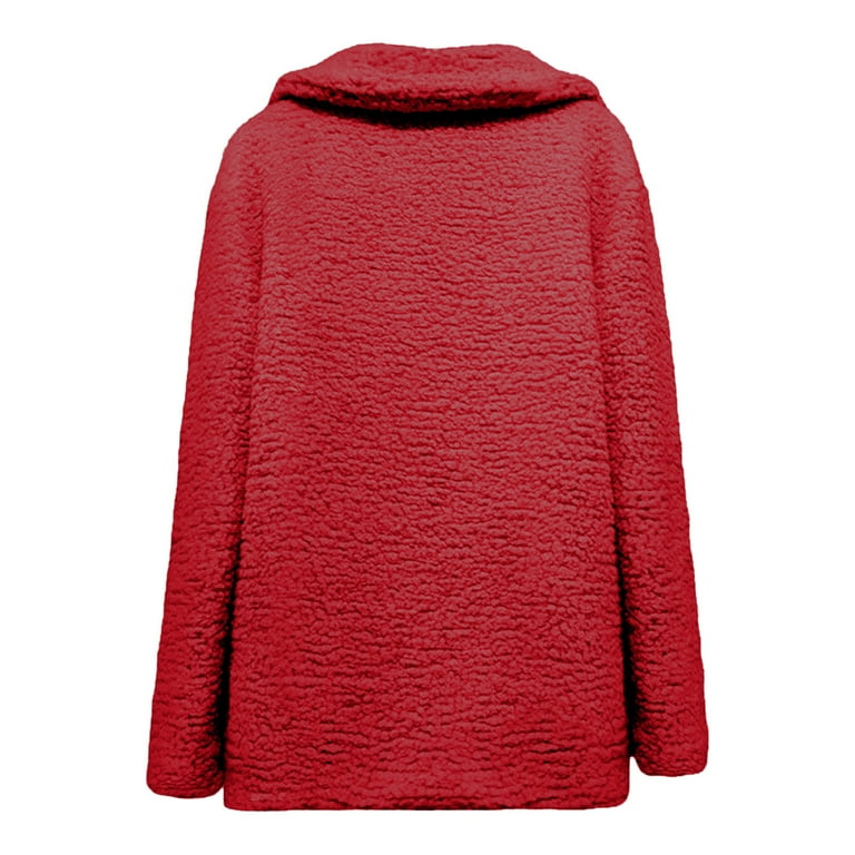 Fleece Jacket Only Sherpa Mantel RYRJJ Women's Fashion Winter Coat