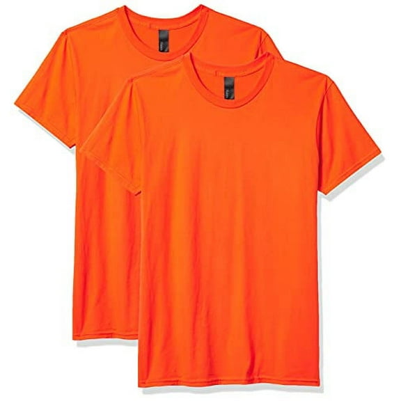 Hanes Men's Nano Premium Cotton T-Shirt Pack of 2, Orange, Medium