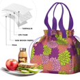 thumbnail image 4 of Boho Bohemia Pioneer Flower Art Drawstring Lunch Bag Women - Drawstring Lunch Bag Insulated for Work Office - Stain-Resistant Large Lunchbags for Women with Multi-Pockets, 4 of 6