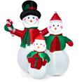 thumbnail image 2 of Costway 6.5FT Inflatable Snowman Family, Blowup Christmas Decoration with LED Lights, 2 of 8