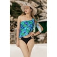 thumbnail image 3 of LA LEELA Women's Bikini Beach Swimwear Cover Ups Sarong One Size Blue, Leaves, 3 of 5