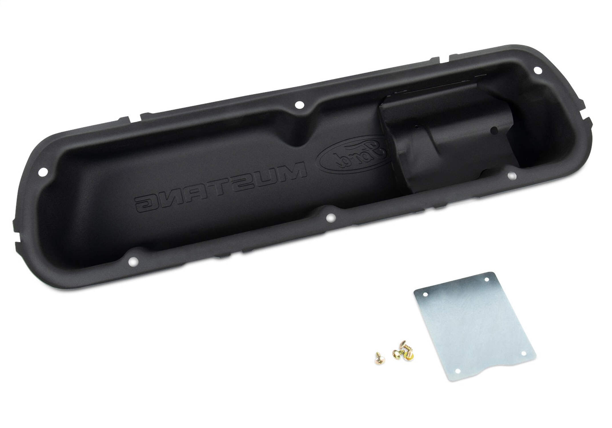 Black Steel Valve Cover Set w/Mustang Logo