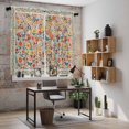 thumbnail image 5 of Boho Beige Flowers Kitchen Curtains 63 Inch Length, Spring Abstract Watercolor Floral Leaf Tiers Curtains for Living Room Berdoom Bathroom, Light Filtering Drapes Window Treatment 2 Panels 42"Wx63"L, 5 of 8