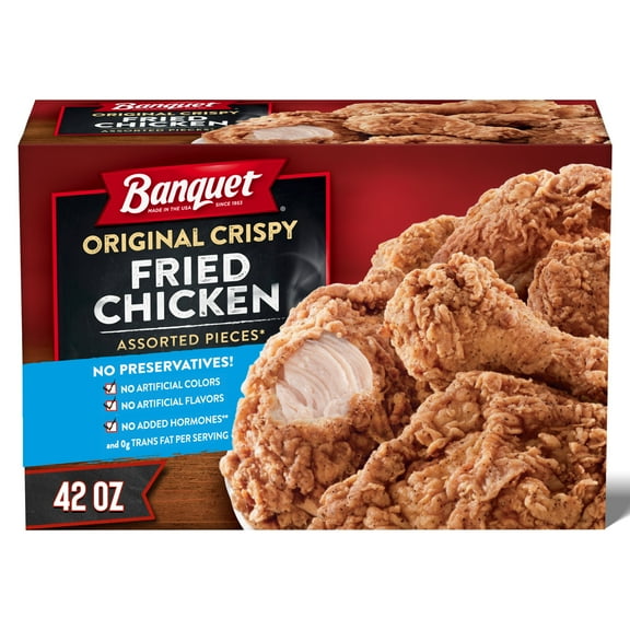 Banquet Original Crispy Fried Chicken, Frozen Meal, 42 oz.