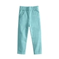 thumbnail image 2 of SGFCWSX Girls Pants Straight Leg Elastic Waist with Pockets Casual Daily Trousers for Kids Blue Size 4 Years, 2 of 9