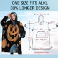 thumbnail image 4 of Oversized Wearable Blanket Hoodie,Halloween Pumpkins Skulls Bats and Eyeballs Sherpa Blanket Hoodie with Super Pockets,Super Warm Fuzzy Pullover for Women & Men, 4 of 6