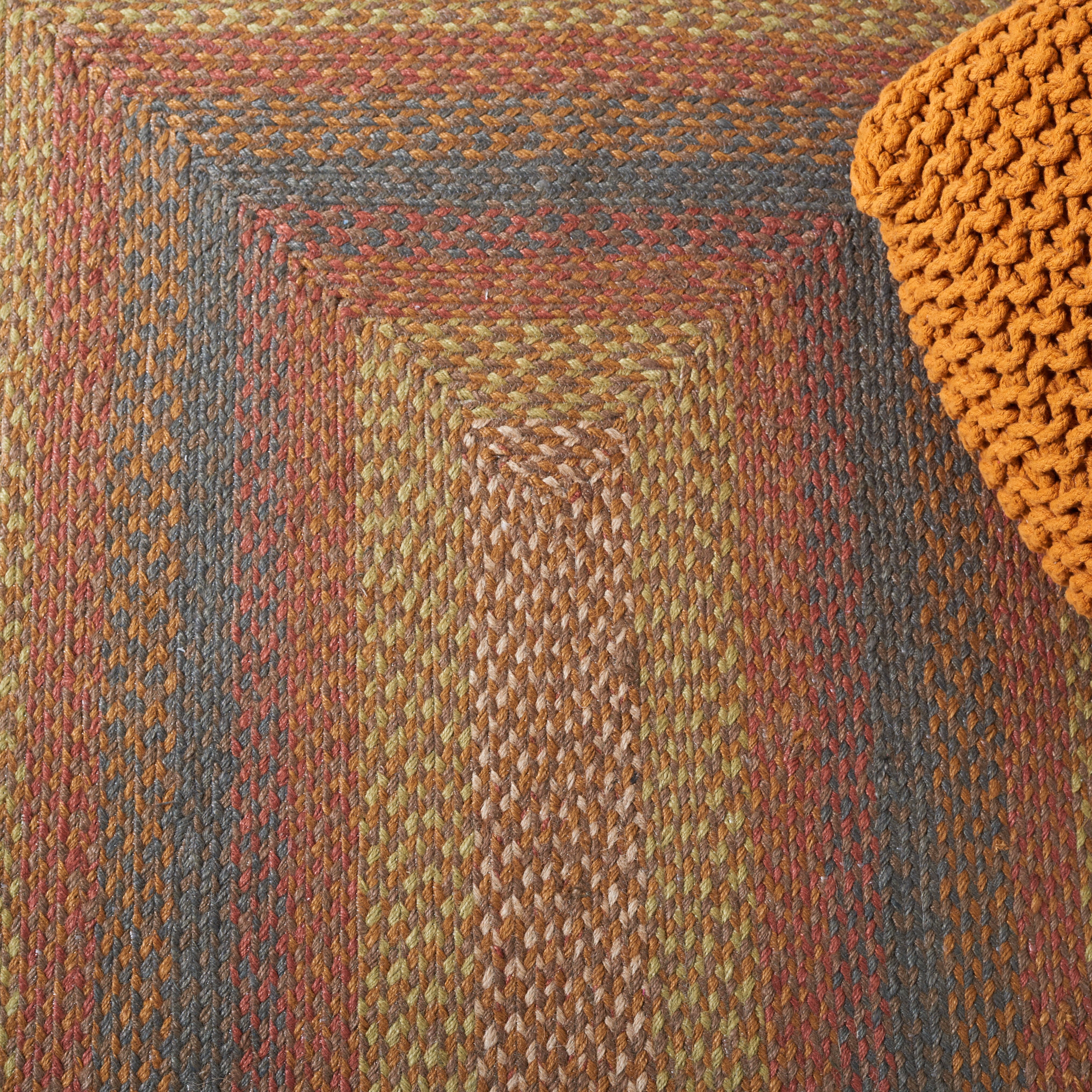 SAFAVIEH Braided Dorinda Bordered Reversible Area Rug, Green/Rust, 3' x 5' Oval
