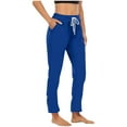 thumbnail image 4 of Hngshg Women's Track Pants Mid Waist Drawstring Straight Leg Tapered Lounge Pants with Pockets, 4 of 8