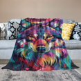 thumbnail image 2 of Orinice Colorful Wolf Blanket Wolf Fleece Blanket Gifts for Girls Kids Women Men Adults Lightweight Super Soft Plush Flannel Throw Blanket for Bed Sofa Hug Valentine Day Gifts Decor  40x50in, 2 of 6