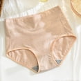 thumbnail image 2 of Zpanxa Panties for Women, Women's High Waist Underwear Breathable Cotton Panties 3 Pack Tummy Control Briefs Soft Stretchy Comfortable Solid Color, 2 of 8