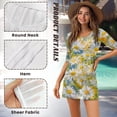 thumbnail image 5 of FKELYI Women's Swimsuit Cover Ups Summer Beach Cover Up Breathable Bathing Suit Cover-Up Retro Daisy Flower Print Half Sleeve Beachwear Bikini Dress for Lady Vacation, L, 5 of 6