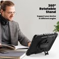 thumbnail image 4 of Case for Lenovo Tab M11 2023 TB-330FU/Xiaoxin Pad 2024 11 inch TB-331FC with Screen Protector, 360 Degree Rotating Kickstand Hand Strap Shockproof Cover with Shoulder Strap, Black, 4 of 7