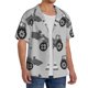 thumbnail image 2 of Balery Gray Tractor Camisa Casual de Manga Corta con Botones para Hombre, Texturizada, Estilo Cubano, para Playa, Verano-Small, 2 of 5