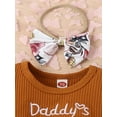 thumbnail image 5 of Baby Girl Summer Romper, 3 6 12 18M Short Sleeve Round Neck Bow Front Patchwork Skirt Bodysuit, 5 of 10
