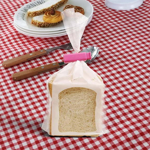 Kitchen Press Type Snack Bag Sealing Clip For Preservation Sealing Proof Clip For Food Seasoning Bread Bag Strong Clip/ Push-On Snack Bag Seal Clip Light Pink