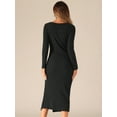 thumbnail image 3 of DARING DIVA Casual Bodycon Long Sleeve Midi Dress S Black, 3 of 6