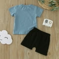 thumbnail image 4 of TAIAOJING Toddler Baby Boy Summer Outfit Boys Girls Short Sleeve Letter Prints T Shirt Pullover Tops Shorts Outfits, 4 of 6