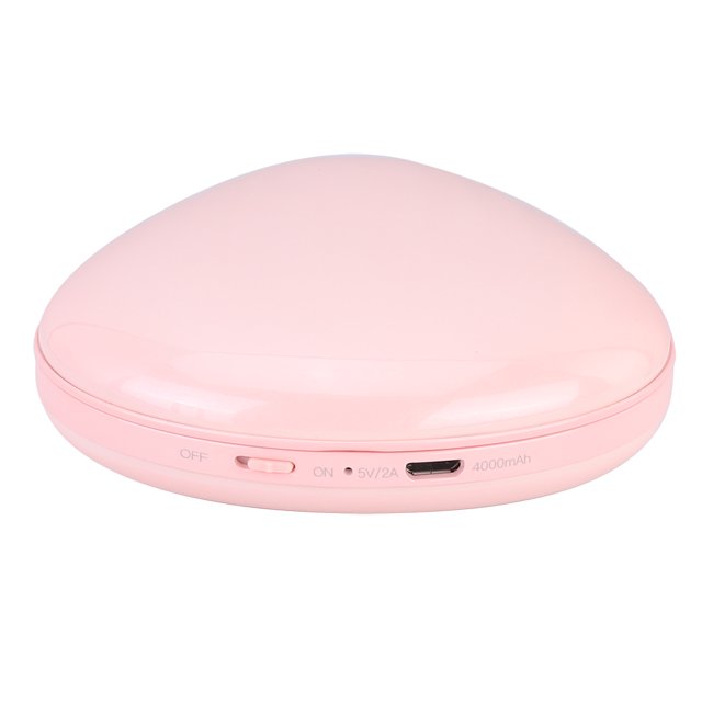 Uadme Calentador de Manos, Espejo cosmético con Banco de energía móvil portátil Multifuncional 3 en 1 con Puerto USB para Viajes al Aire Libre, Viajes de Negocios, Picnic, Camping(Rosa)