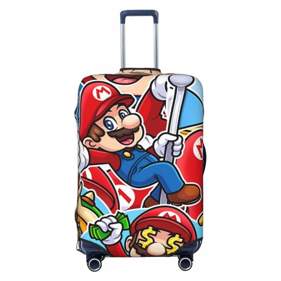 Saiise Mario Bq Luggage Suitcase Covers Elastic Washable Luggage Protector Travel Suitcase Protective Cover For Unisex Fits 18-32 Inch Luggage(No luggage included)