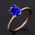 thumbnail image 2 of 1.75 Carat 8x6mm Oval Cut Blue Sapphire Engagement Ring in 10k Rose Gold for Women on Sale, 2 of 4