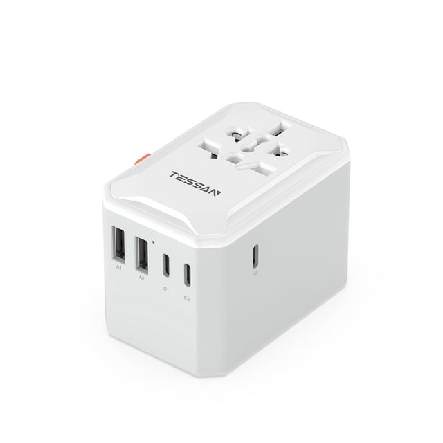 Adaptador de viaje TESSAN universal con 5 puertos USB (3 USB C)