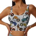 thumbnail image 1 of Balery Color Tractor Sujetadores deportivos con espalda cruzada para mujer, acolchados, sin costuras, de alto impacto, ideales para yoga, gimnasio, entrenamiento y fitness.-Small, 1 of 8
