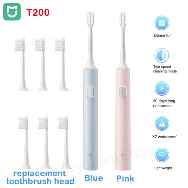 Original Xiaomi mijia Sonic Electric Toothbrush T200 Type-C Charging IPX7 Water Proof Antibacterial Bristles Xiaomi Toothbrush heqiyong LED
