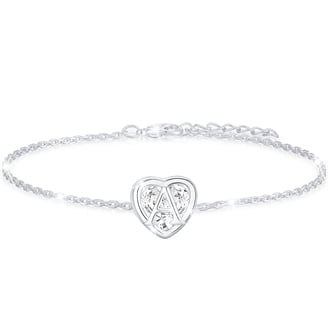 Women - Stainless Steel Jewelry 26 Letters Heart Bracelet Christmas Graduation TINGN Heart Initial Bracelets for Women Gifts Engraved 26  main image 2