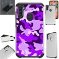 thumbnail image 1 of WORLD ACC Fusion Phone Case Compatible with Samsung Galaxy A11 + TEMPERED GLASS Hybrid Cover (Purple Camouflage), 1 of 1
