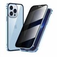 thumbnail image 1 of KOMI 360° Full Body Case Compatible with iPhone 16 Clear Case with Lock and Screen Protector Camera Protector Clear Double Sided Glass Magnetic Aluminium Alloy Bumper Case, Light Blue, 1 of 5