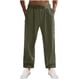 thumbnail image 2 of Pantalones largos de moda para hombre, casuales, de color sólido, con botones, cintura elástica, rectos, con pierna de cuerno, pantalones largos de poliéster para hombre., 2 of 7