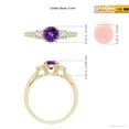 thumbnail image 4 of ANGARA Natural 0.45 Ct. Amethyst with Diamond Classic Ring in 14K Yellow Gold for Women (Ring Size: 6), 4 of 8